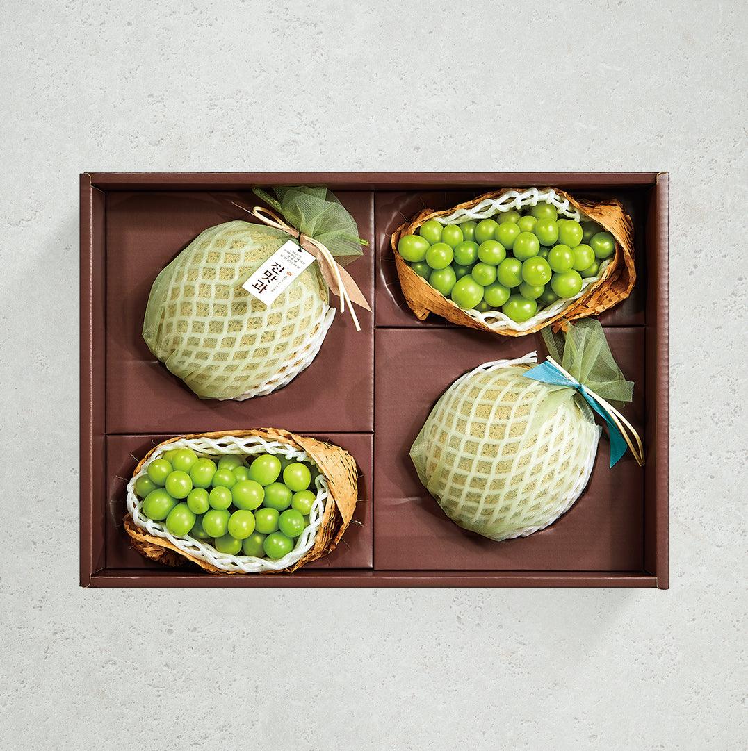 추석 명인 특선 4호 (샤인 머스켓 2, 멜론 2개) (Delivery available only in Korea)