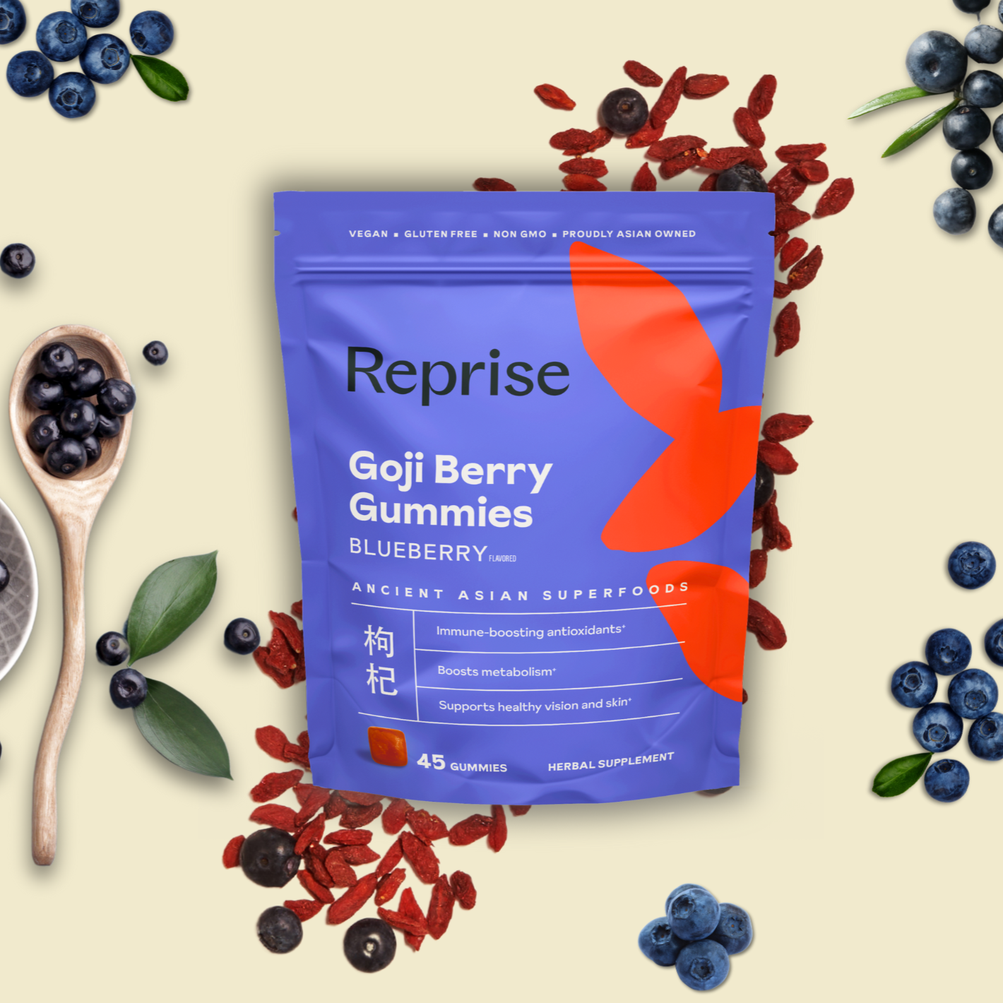 Goji Berry Gummies with Blueberry flavored