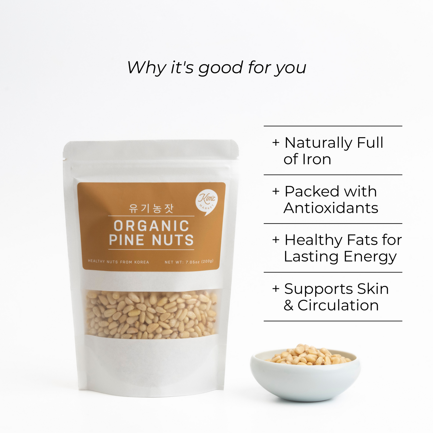 Organic Korean Pine Nuts (200g)