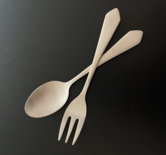 Bangjja Yugi Bronzeware Dessert Spoon & Fork Set