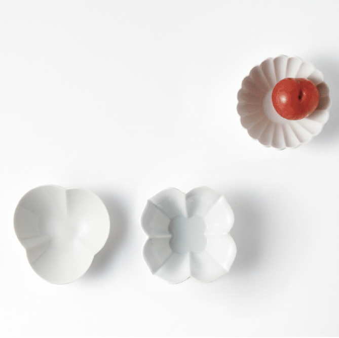 Flower Tiny 3 Types Sauce Dishes Gift Set