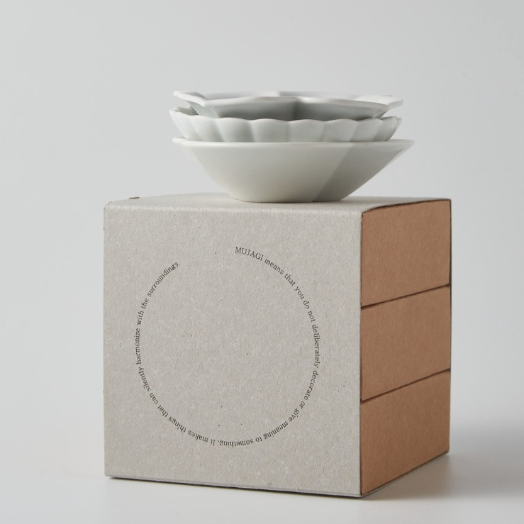 Flower Tiny 3 Types Sauce Dishes Gift Set