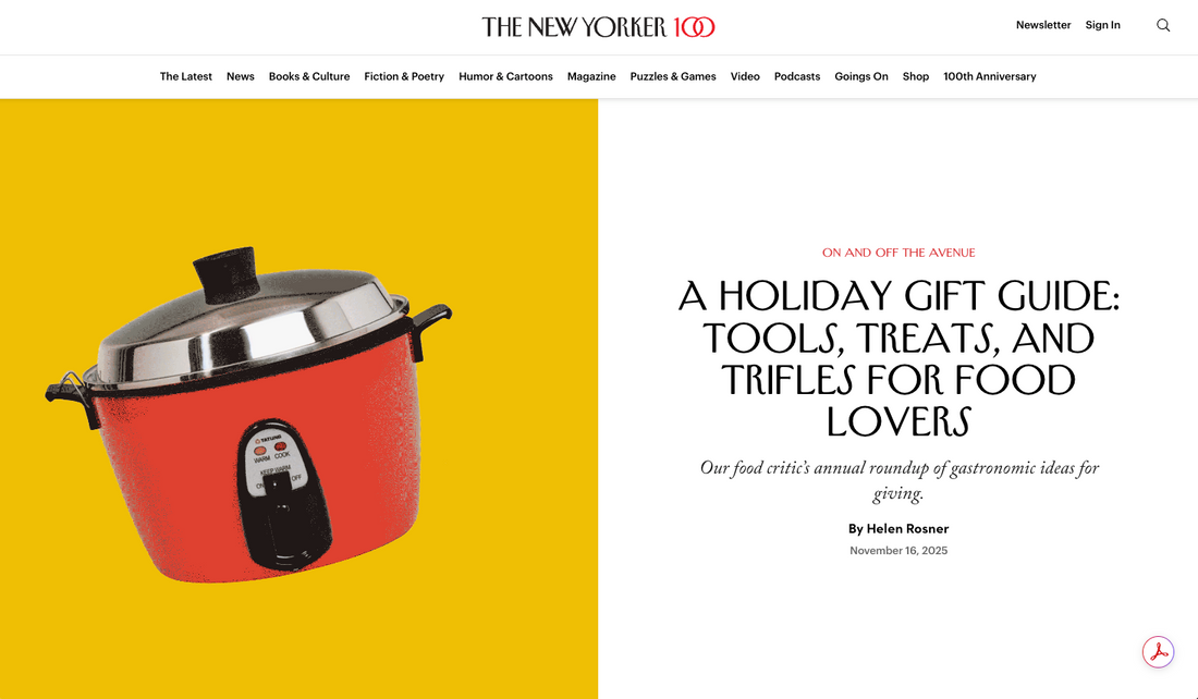 The New Yorker: A Holiday Gift Guide: Tools, Treats, and Trifles for Food Lovers
