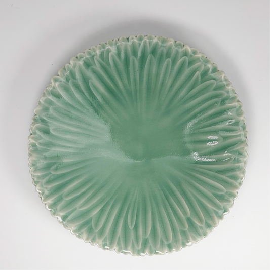 Chrysanthemum Celadon Plate