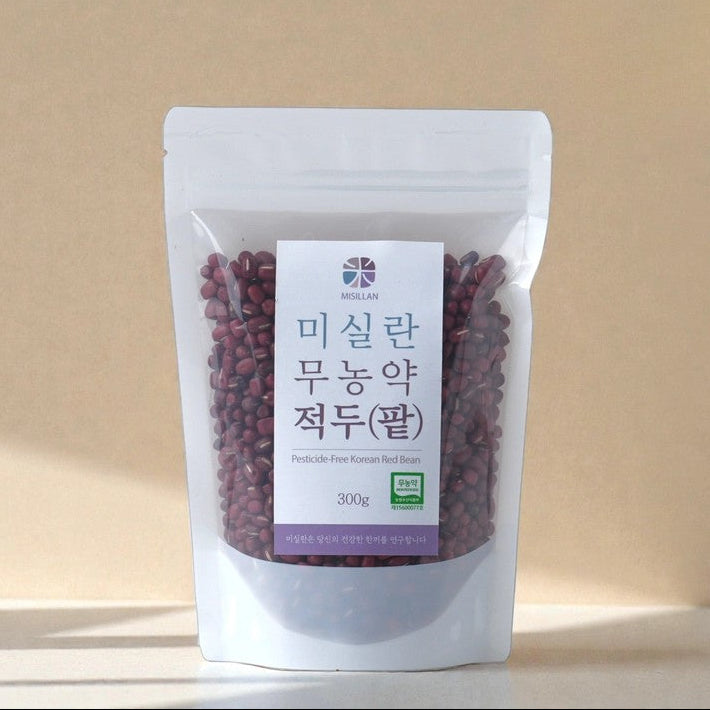 Pouch of pesticide-free Korean red beans, 300g resealable bag