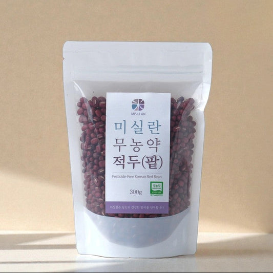 Pouch of pesticide-free Korean red beans, 300g resealable bag