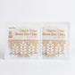 Organic crispy brown rice chips pouch set with leaf pattern and best-before date