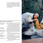 Book page showing Korean kimchi fermentation and a clay pot steaming outdoors
