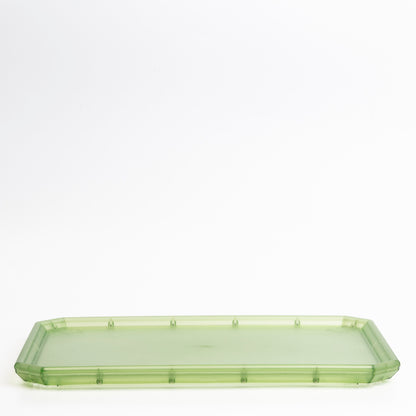 NaJu tray cover with clear plastic and green base, ribbed insert