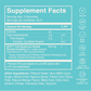 Supplement Facts label for gummy servings with %DV table and vegan/gluten-free icons