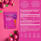 Cycle balance gummies supplement facts label on pink pouch with apples around