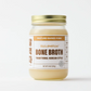 Korean-style pork bone broth jar with label and gold lid, 14 oz