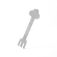 Flower-handled fork utensil, stainless steel