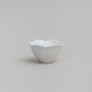 Flower tiny bowl set: small white flower-shaped bowl with petal-like top edge.