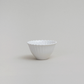 Flower tiny bowl set: small white flower-shaped bowl with a ridged scalloped rim.