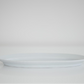 White long oval plate profile with smooth rim and shallow depth