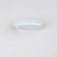 White oval plate, empty, side profile