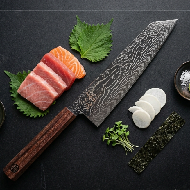 Heukcheopdo Chef's Knife (K-Tip) — 73-Layer Damascus( 8.3")