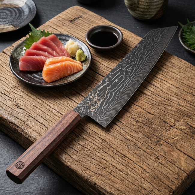 Heukcheopdo Chef's Knife (K-Tip) — 73-Layer Damascus( 8.3")