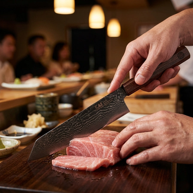 Heukcheopdo Chef's Knife (K-Tip) — 73-Layer Damascus( 8.3")
