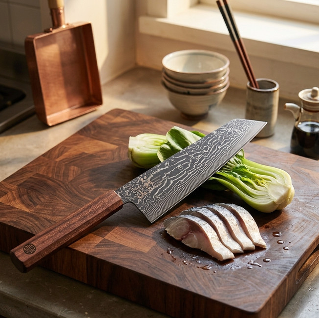Heukcheopdo Chef's Knife (K-Tip) — 73-Layer Damascus( 8.3")