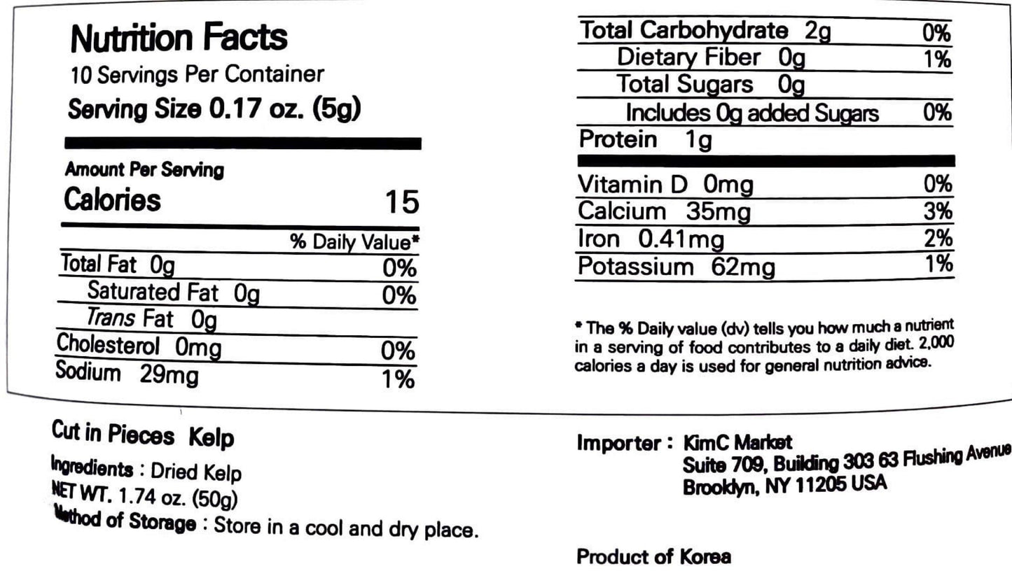 Cut in Pieces Kelp 50g x 2packs - Kim'C Market