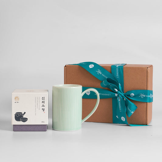 Warm Ginger Ritual Gift Set- Shim’s Jade Line Mug & Seoga Apple Ginger Extract