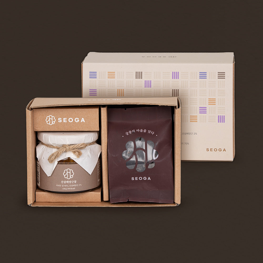 Royal-court gift set — cultivated wild-ginseng-root honey & balloon flower (doraji) jeonggwa