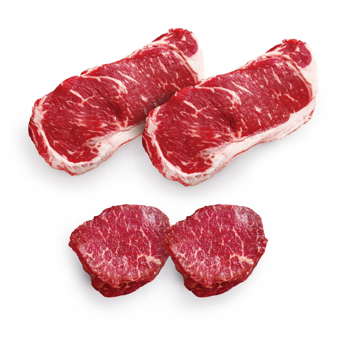 [Steak Family Set 2] Filet Mignon 6 oz. x 2 + New York Strip 12 oz. x 2 (Never frozen) - Kim'C Market