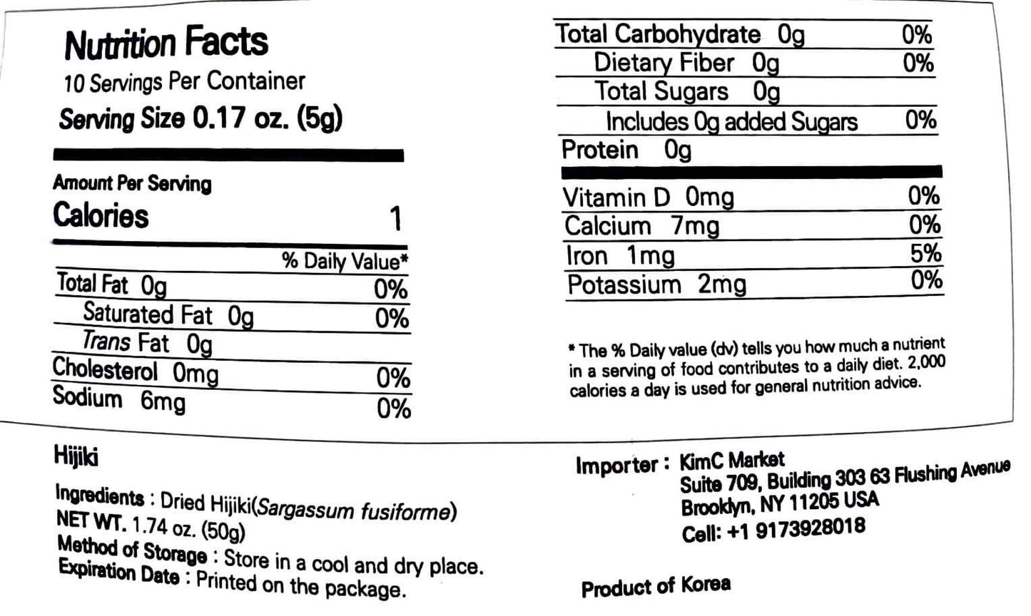 Tot (HijiKi) 50g - Kim'C Market